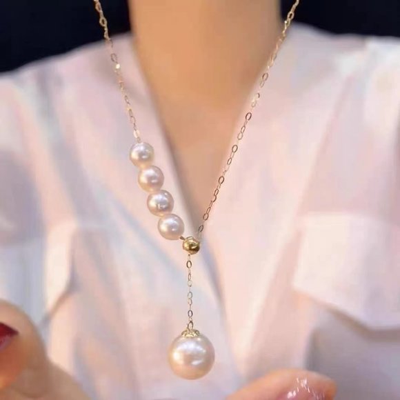 Natural Pearl Y Necklace - Picture 2 of 4
